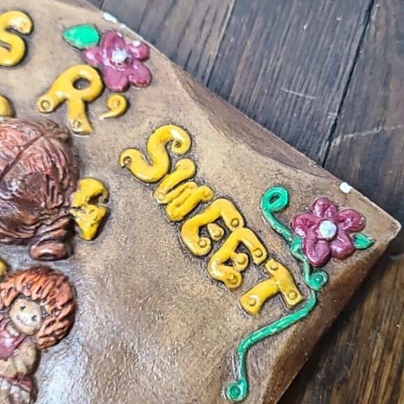 Vintage Handmade Girls are Sweet Plaster Grandmacore Wall Art - Picture 9 of 10